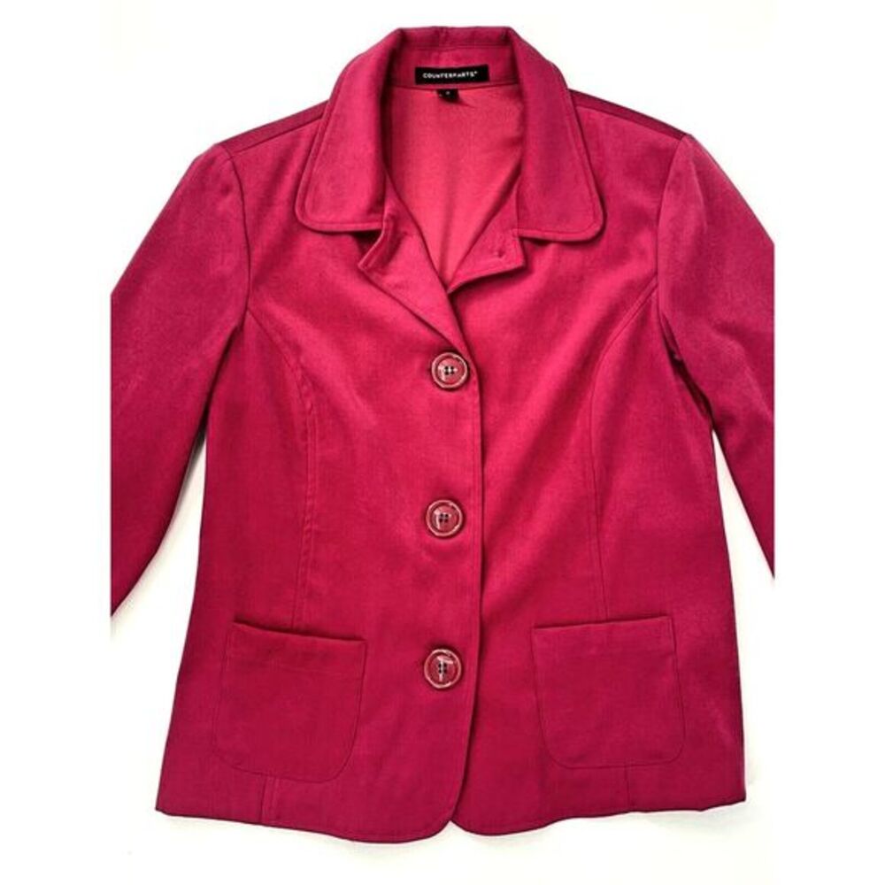 Counterparts Hot Pink Fit Suede Looking Women's Jacket/Blazer Size 6 - Picture 5 of 7